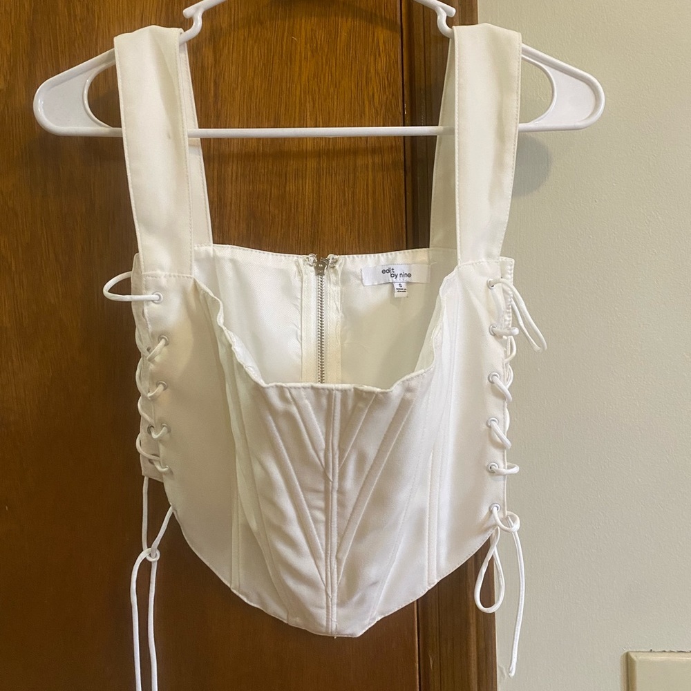White corset top